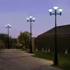 Outdoor Terintegrasi Tiga Kepala 15W LED Solar Taman Lampu dengan tiang