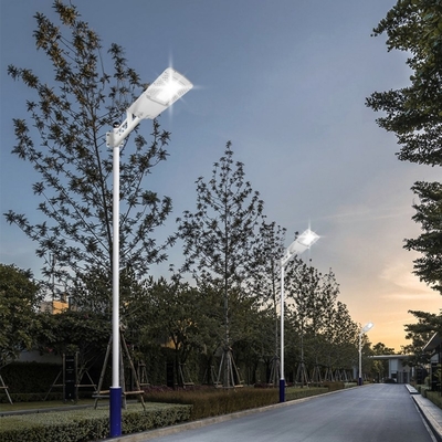 Waterproof 50W All In One Lampu Jalan Surya Terpadu 5200LM Dengan Tiang