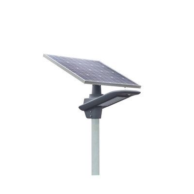 130-150LM / W Lumen Tinggi 60W DC 11.1V Baterai Cerdas Solar Powered LED Street Light Perumahan Abu-abu dengan Garansi 3 Tahun