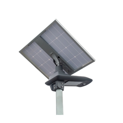 130-150LM / W Lumen Tinggi 60W DC 11.1V Baterai Cerdas Solar Powered LED Street Light Perumahan Abu-abu dengan Garansi 3 Tahun