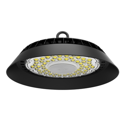 100Lm / w UFO LED High Bay Light Warna Hitam Housing MEANWELL Sosen DOB Driver