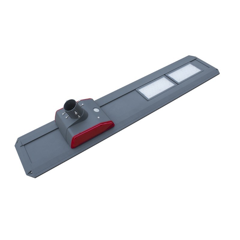 IP65 All In One Solar Led Street Light Kaca Tempered 30w-80w Dengan Panel Surya