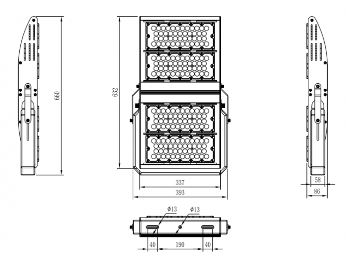 400W 480W memimpin cahaya stadion
